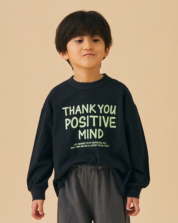 【フォブ】POSITIVE MIND L/S Tシャツ / ブラック 