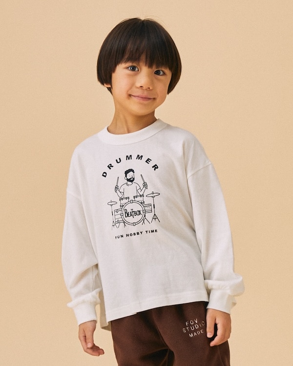 【フォブ】DRUMMER L/S Tシャツ / ホワイト