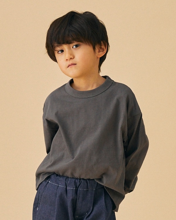 【フォブ】PLAIN L/S Tシャツ / チャコールグレー