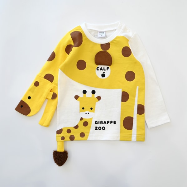 【25FW】きりんの親子 ロングTシャツ / オフホワイト