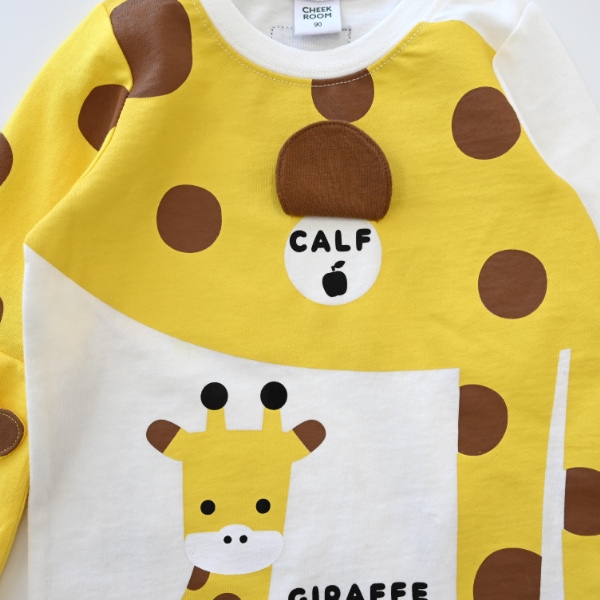 【25FW】きりんの親子 ロングTシャツ / オフホワイト