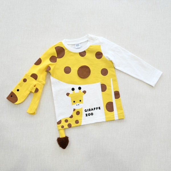 【25FW】きりんの親子 ロングTシャツ / オフホワイト