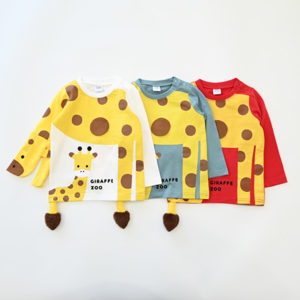 【25FW】きりんの親子 ロングTシャツ / オフホワイト