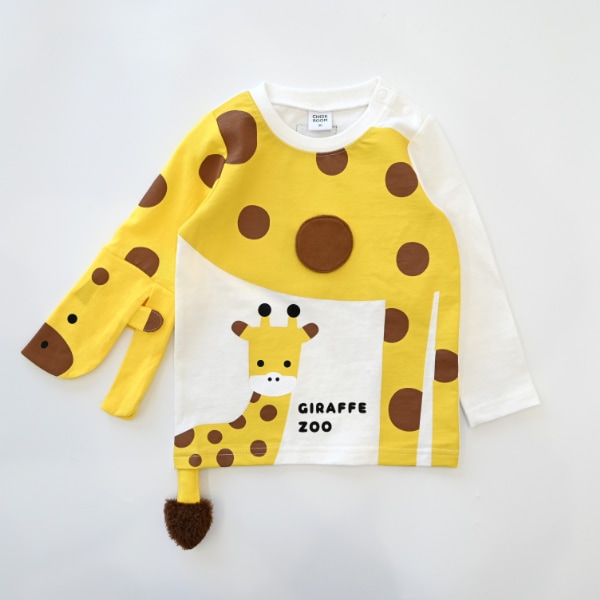 【25FW】きりんの親子 ロングTシャツ / オフホワイト