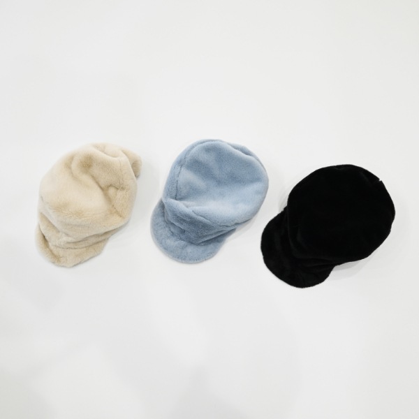 【25FW】ファー キャップ / サックス