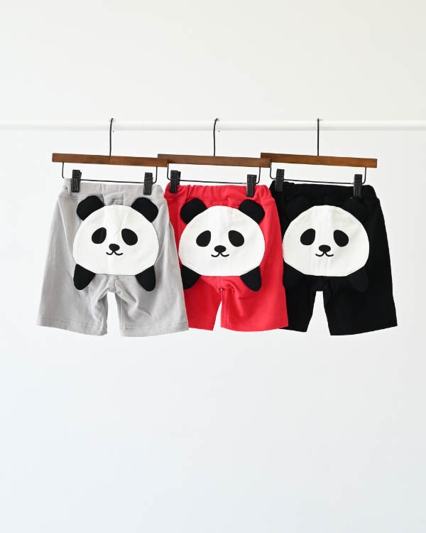 【26PS】パンダハーフパンツ / レッド