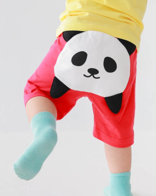 【26PS】パンダハーフパンツ / レッド