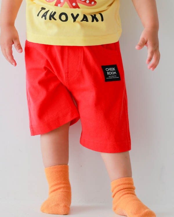 【26PS】パンダハーフパンツ / レッド