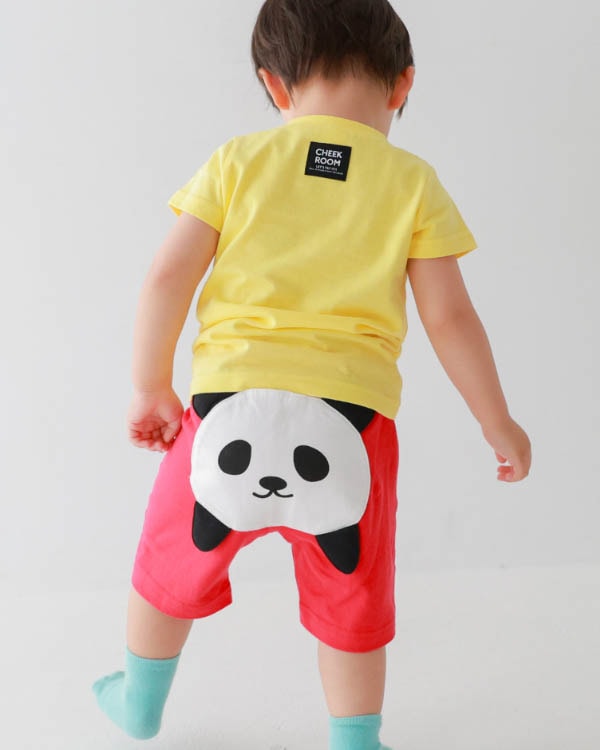 【26PS】パンダハーフパンツ / レッド
