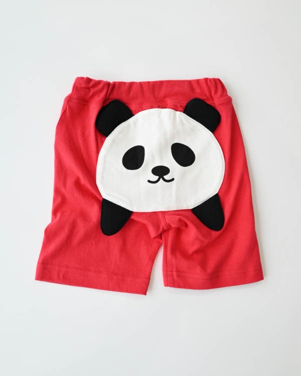 【26PS】パンダハーフパンツ / レッド