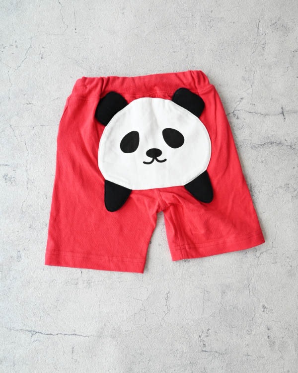 【26PS】パンダハーフパンツ / レッド
