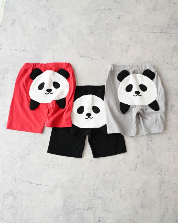【26PS】パンダハーフパンツ / レッド