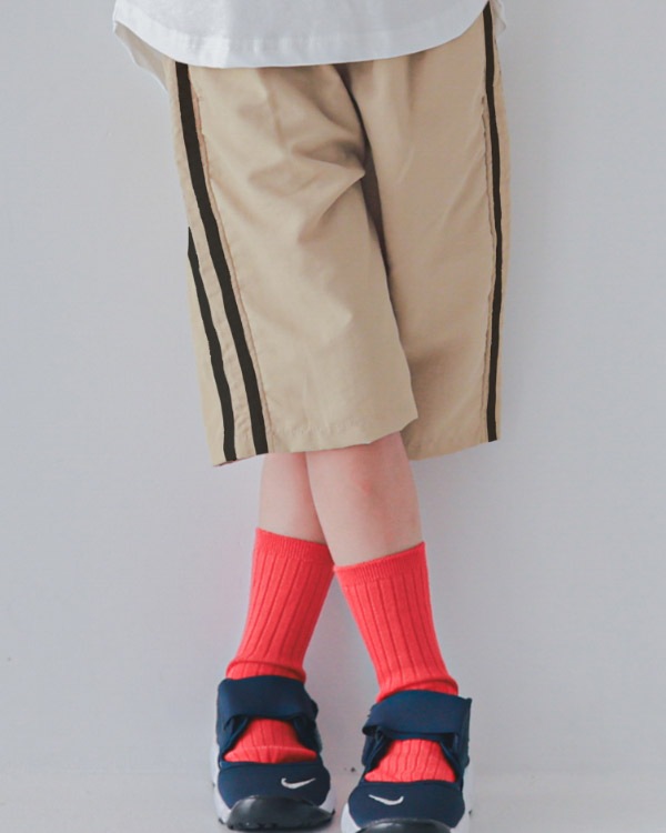 【26PS】ラインハーフパンツ / ベージュ