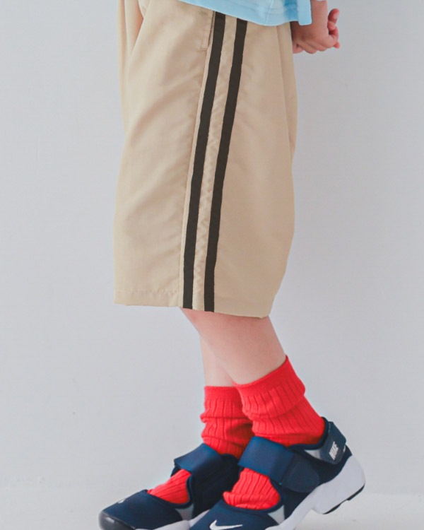 【26PS】ラインハーフパンツ / ベージュ