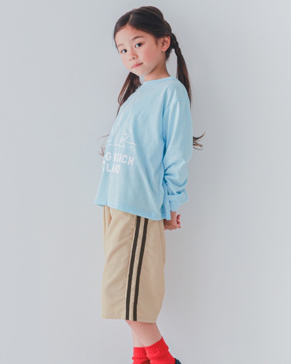 【26PS】ラインハーフパンツ / ベージュ