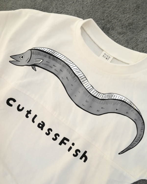 【ニコフラート】たちうお Tシャツ / オフホワイト