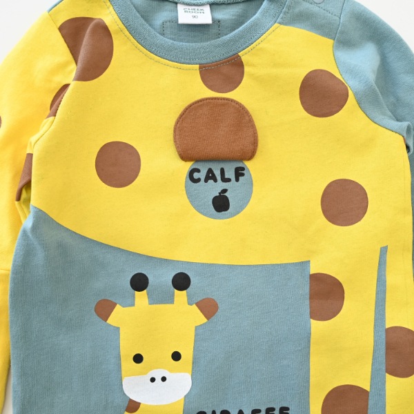 【25FW】きりんの親子 ロングＴシャツ / ブルー