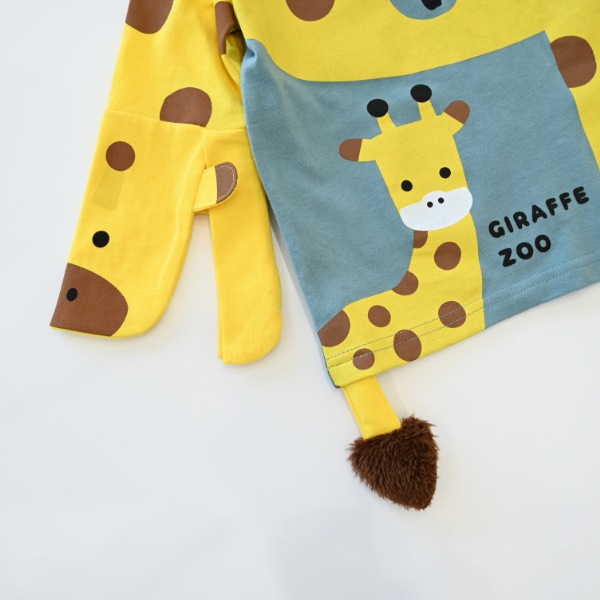 【25FW】きりんの親子 ロングＴシャツ / ブルー