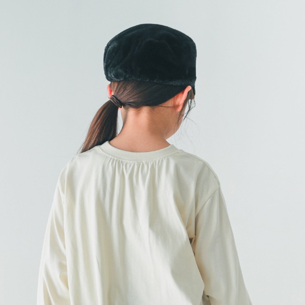 【25FW】ファー キャップ / ブラック