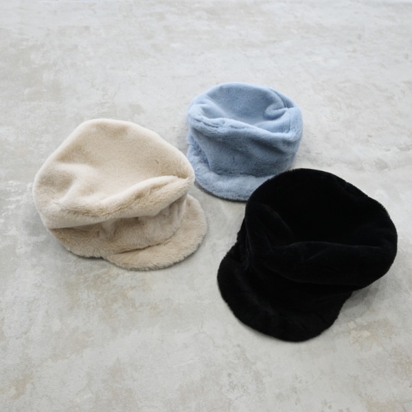 【25FW】ファー キャップ / ブラック