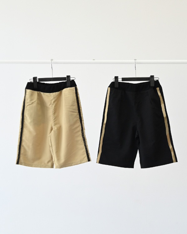 【26PS】ラインハーフパンツ / ブラック