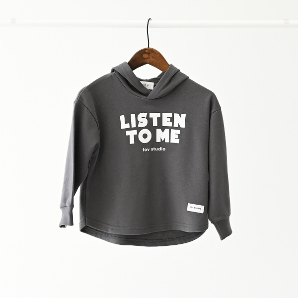 【25FW】LISTEN TO ME パーカー / チャコールグレー