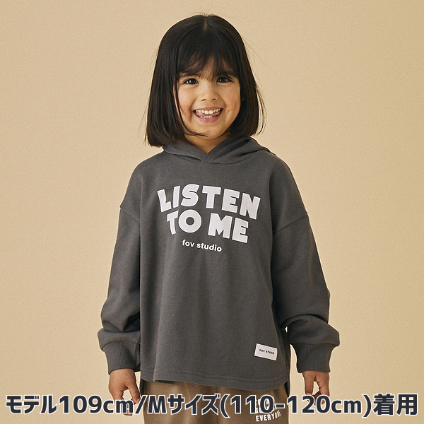 【25FW】LISTEN TO ME パーカー / チャコールグレー