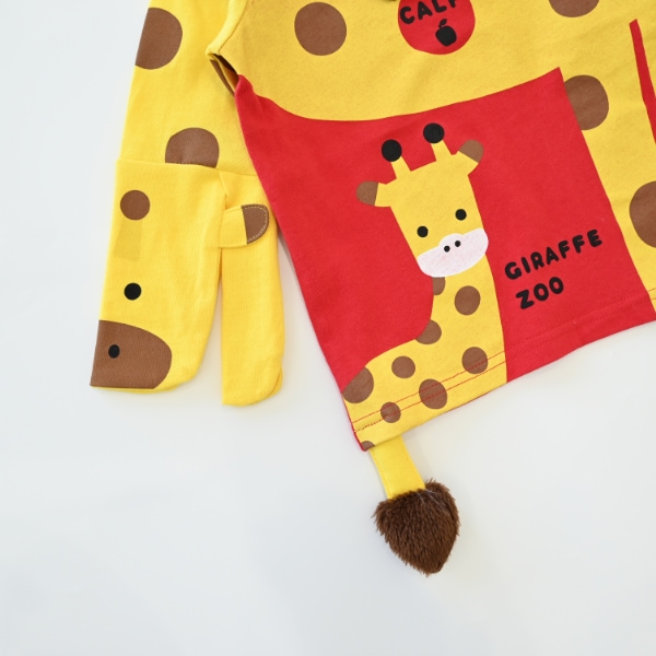 【25FW】きりんの親子 ロングTシャツ / レッド