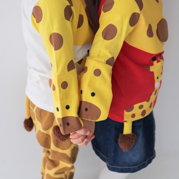 【25FW】きりんの親子 ロングTシャツ / レッド