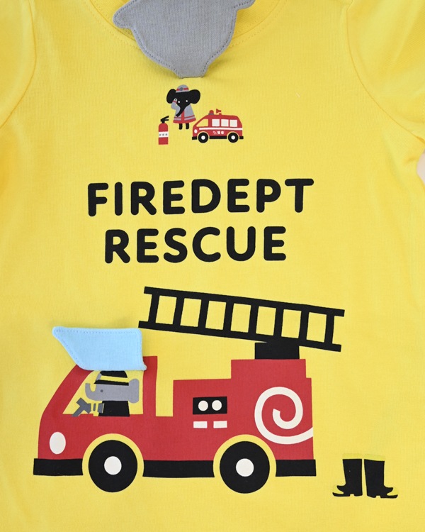 【チークルーム】消防車 Tシャツ / イエロー