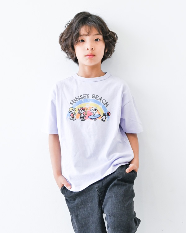 【セカンド】SUNSET BEACH Tシャツ / パープル