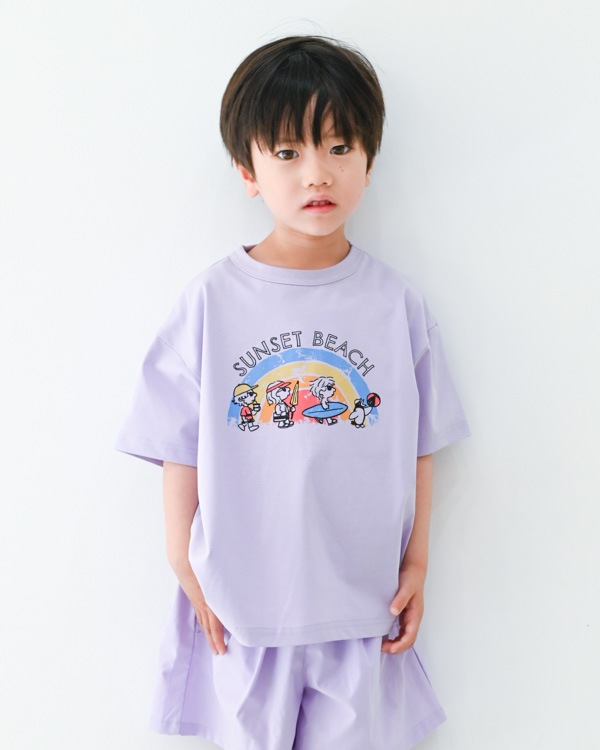 【セカンド】SUNSET BEACH Tシャツ / パープル