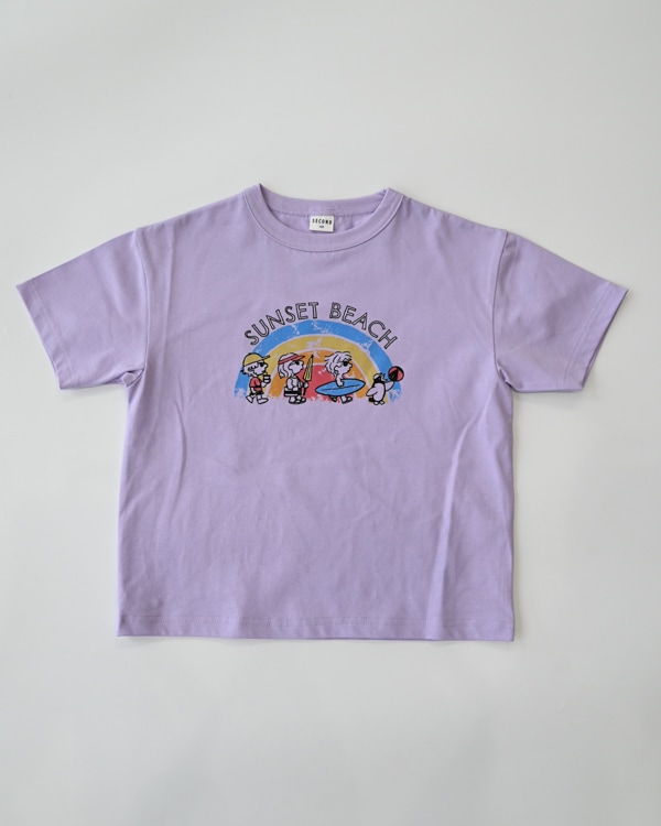 【セカンド】SUNSET BEACH Tシャツ / パープル