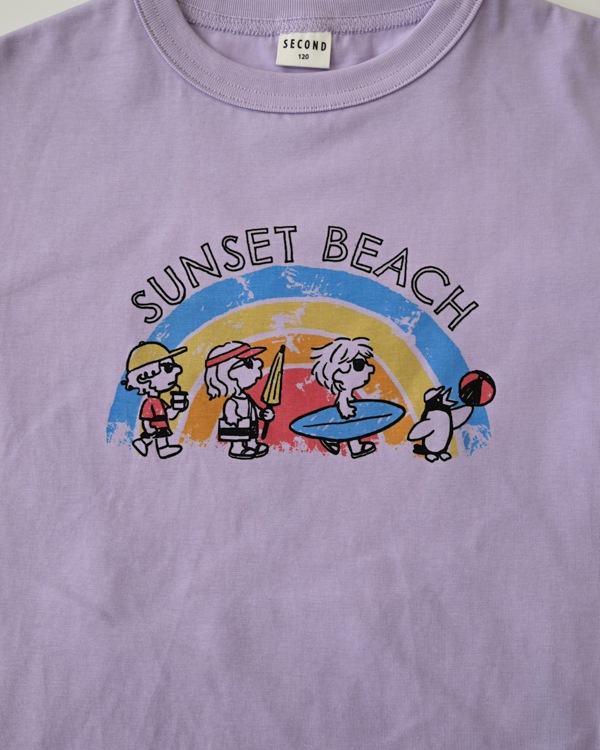 【セカンド】SUNSET BEACH Tシャツ / パープル