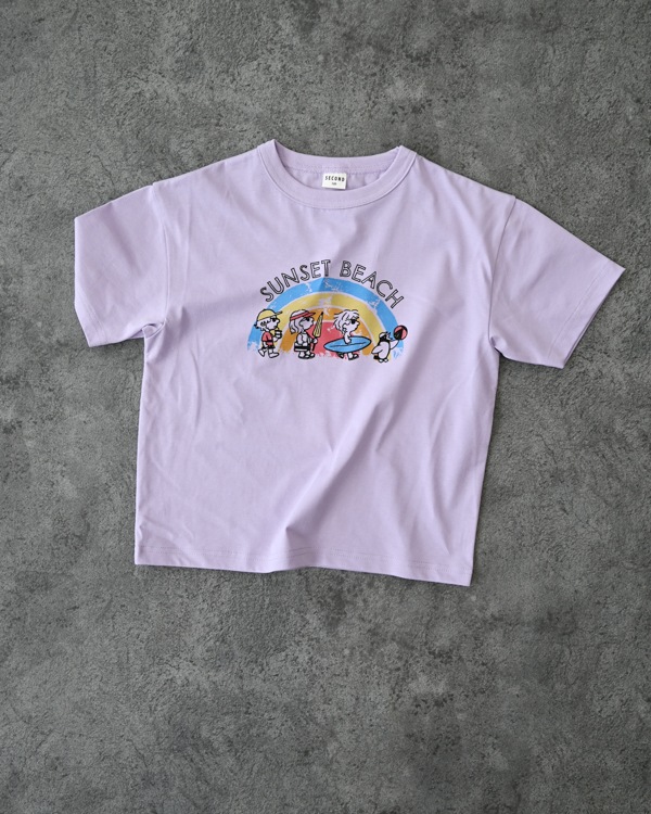 【セカンド】SUNSET BEACH Tシャツ / パープル