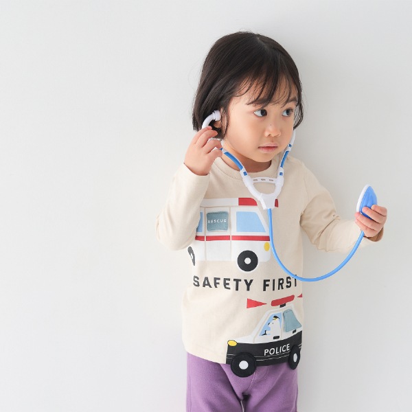 【25FW】働く車 ロングＴシャツ / アイボリー