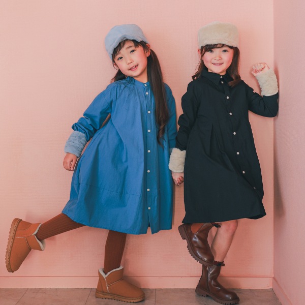 【25FW】ファー アームウォーマー / サックス