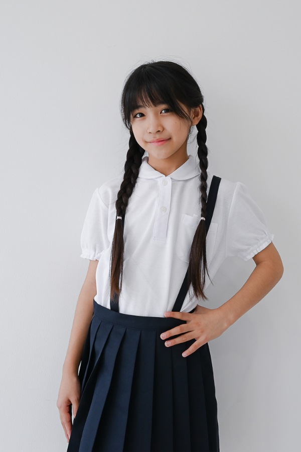 【定番】半袖ガールズ スクールポロシャツ / オフホワイト