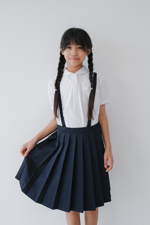 【定番】半袖ガールズ スクールポロシャツ / オフホワイト