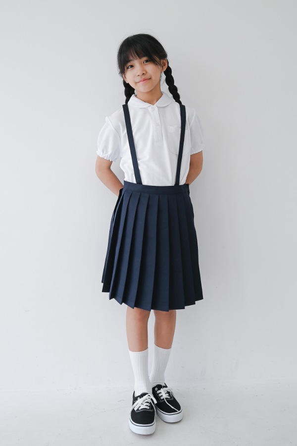 【定番】半袖ガールズ スクールポロシャツ / オフホワイト