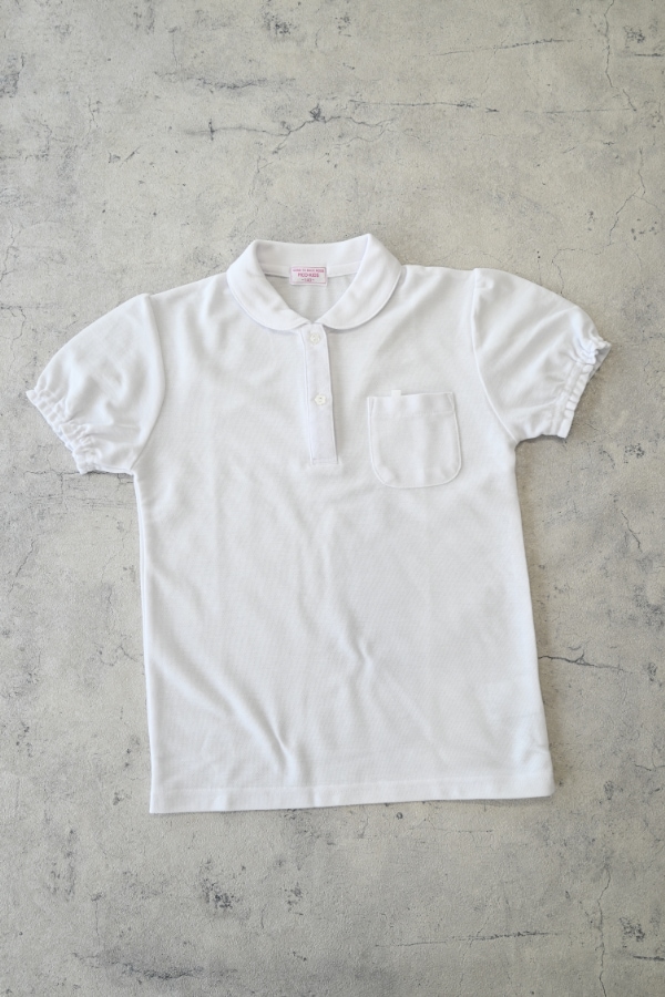 【定番】半袖ガールズ スクールポロシャツ / オフホワイト