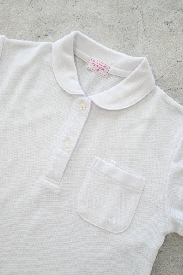 【定番】半袖ガールズ スクールポロシャツ / オフホワイト