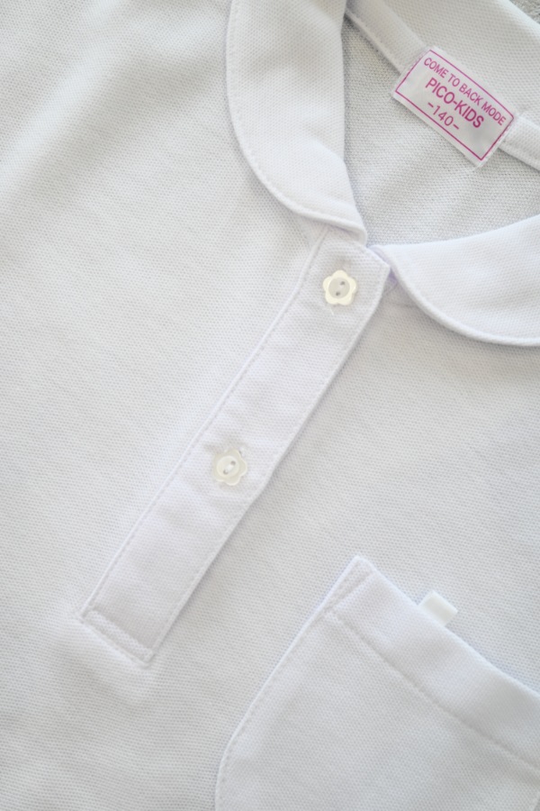 【定番】半袖ガールズ スクールポロシャツ / オフホワイト