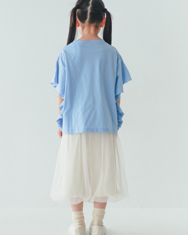 【エヌエイチティー】LILACフレアーTシャツ / サックス