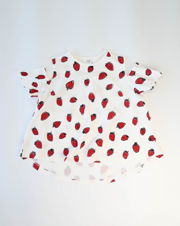【26SS】いちごオフショルダー Tシャツ / オフホワイト