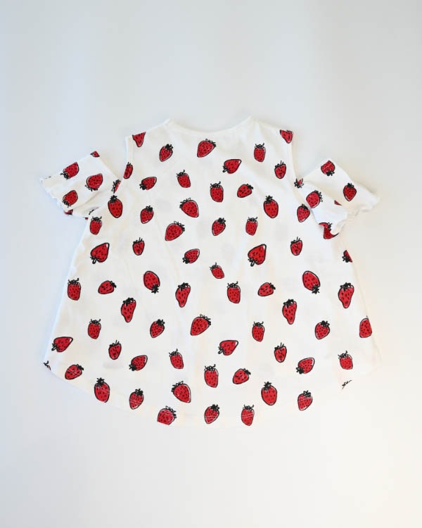 【26SS】いちごオフショルダー Tシャツ / オフホワイト