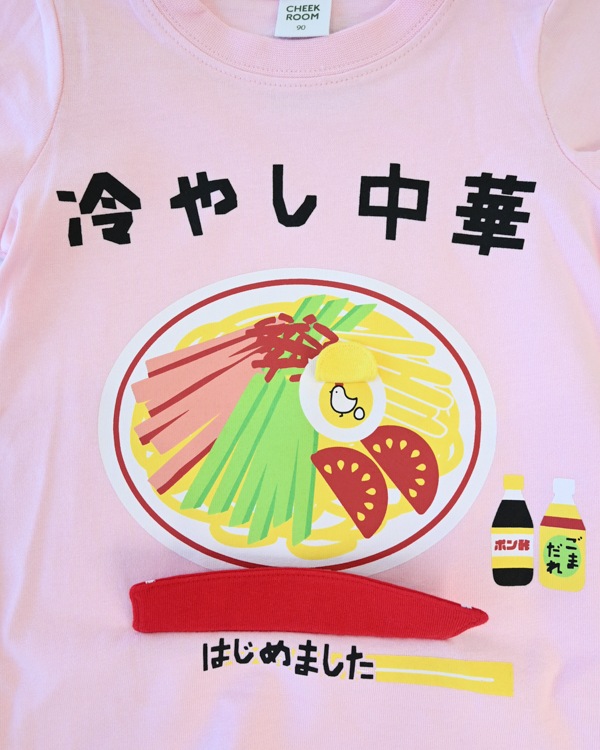 【チークルーム】冷やし中華 Tシャツ / ピンク