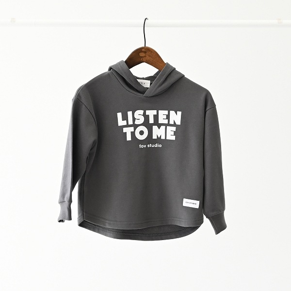 【25FW】LISTEN TO ME パーカー / チャコールグレー