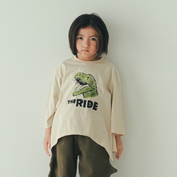 【25FW】恐竜なりきり ロングＴシャツ / アイボリー