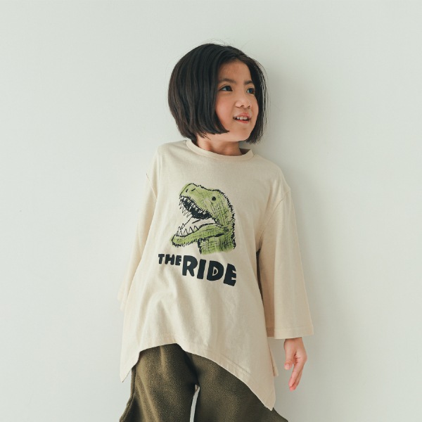 【25FW】恐竜なりきり ロングＴシャツ / アイボリー